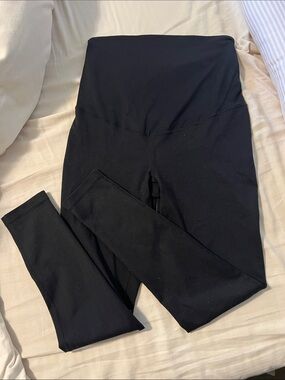 High-Waisted Black Maternity Leggings by Zella